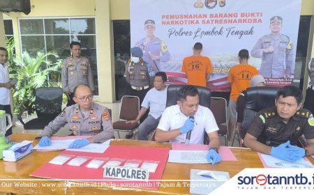 Polres Loteng Musnahkan BB Sabu 1 Kg
