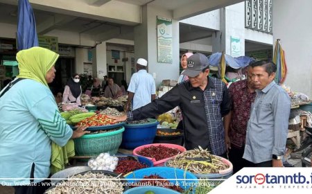 Wabup HM Nursiah Sidak ke Pasar Renteng Praya Lombok Tengah, Pantau Harga Cabai untuk Kendalikan Inflasi