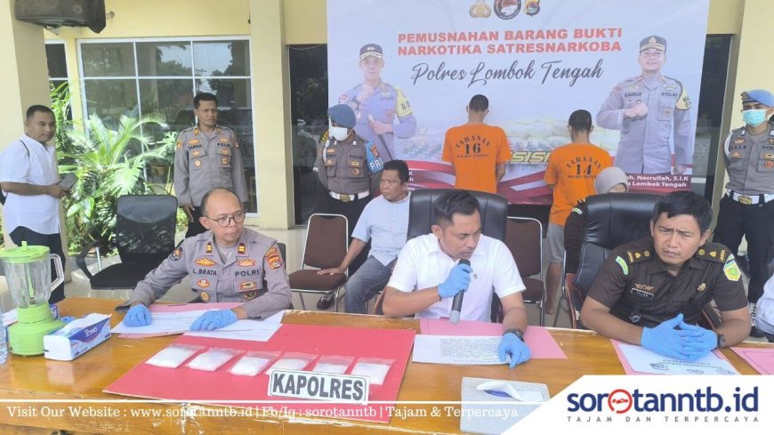 Polres Loteng Musnahkan BB Sabu 1 Kg