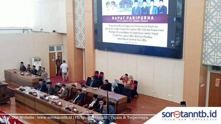 DPRD Loteng Gelar Rapat Paripurna Pemberhentian dan Penetapan Pasangan Bupati dan Wakil Bupati