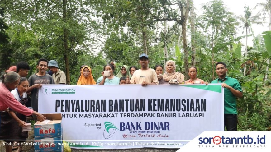Bank Dinar dan MIM Foundation Salurkan Bantuan untuk Masyarakat yang Terdampak Banjir di Lombok Barat
