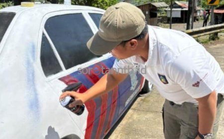 Dapat Mengurangi Kecelakaan, Dirut PDAM Loteng Perbarui Cat Mobil Polantas Sebelah