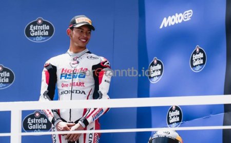 Pembalap Muda Indonesia Veda Ega Pratama Naik Podium Juara GP Brasil