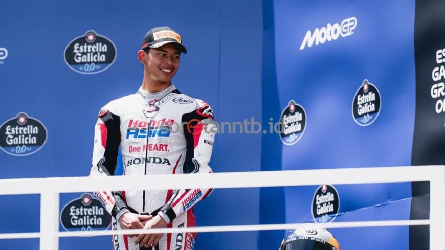 Pembalap Muda Indonesia Veda Ega Pratama Naik Podium Juara GP Brasil